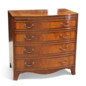 A CHAPMAN'S SIESTA MAHOGANY BOW-FRONT CHEST OF DRAWERS