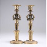 A PAIR OF 19TH CENTURY FRENCH ORMOLU CANDLESTICKS