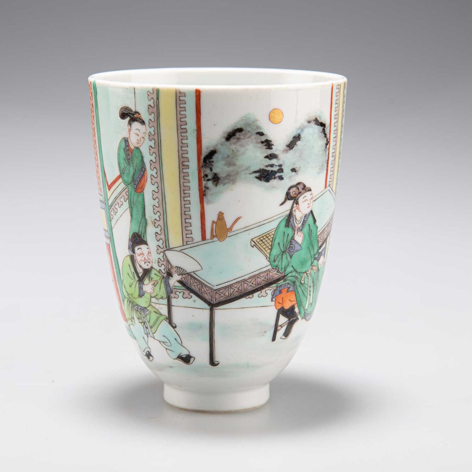 A CHINESE FAMILLE VERTE WINE CUP