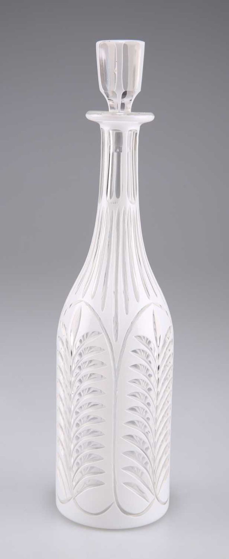 A 19TH CENTURY BOHEMIAN OVERLAY GLASS DECANTER - Image 2 of 2