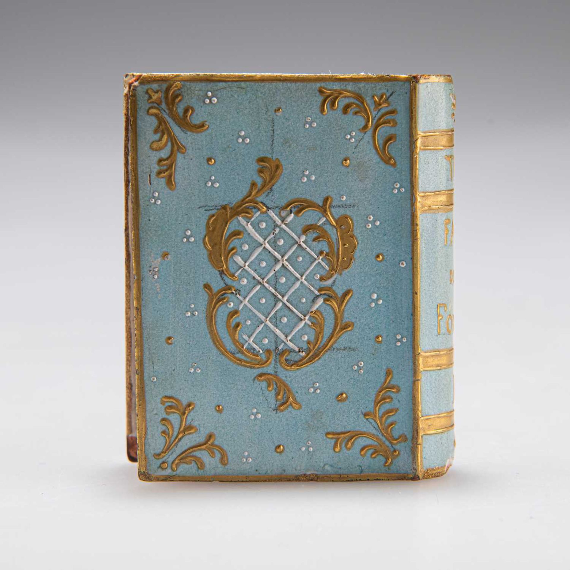 AN UNUSUAL FRENCH ENAMEL BOOK-FORM BOX, 19TH CENTURY - Bild 3 aus 4