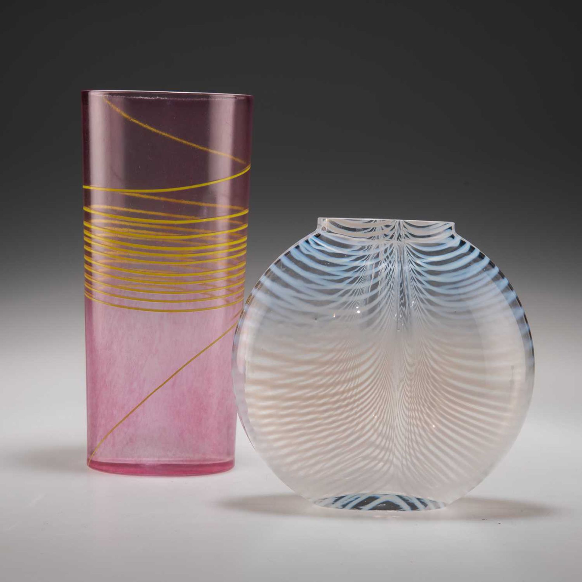 BERTIL VALLIEN FOR KOSTA BODA, TWO ART GLASS VASES