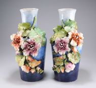 A LARGE PAIR OF CONTINENTAL POTTERY VASES, LATE 19TH CENTURY