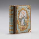 AN UNUSUAL FRENCH ENAMEL BOOK-FORM BOX, 19TH CENTURY