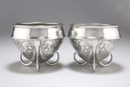 ARCHIBALD KNOX (1864-1933) FOR LIBERTY & CO, A PAIR OF TUDRIC PEWTER BOWLS