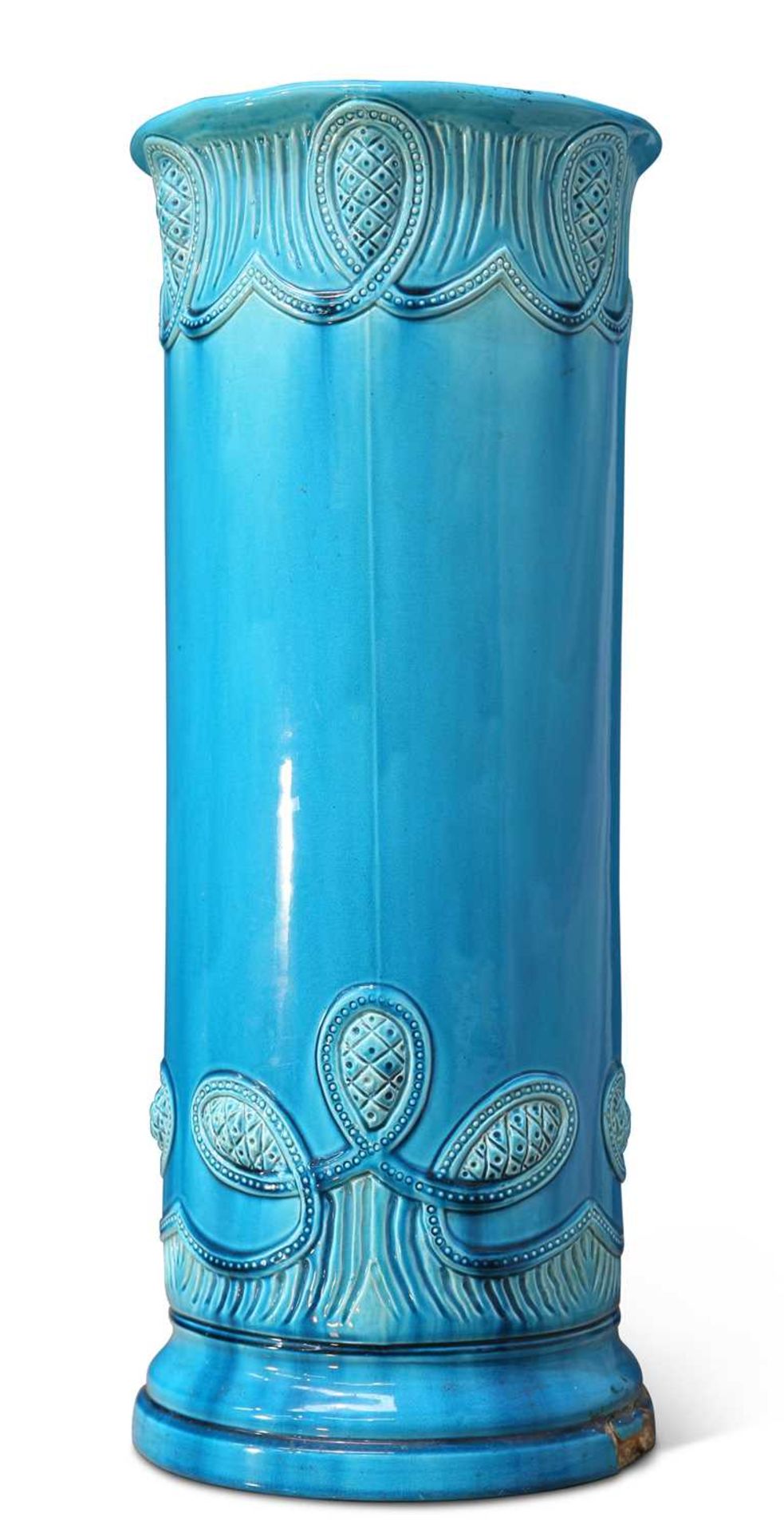 A BURMANTOFTS FAÏENCE TURQUOISE-GLAZED STICKSTAND - Image 2 of 2