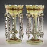 A PAIR OF MID-19TH CENTURY GLASS TABLE LUSTRES