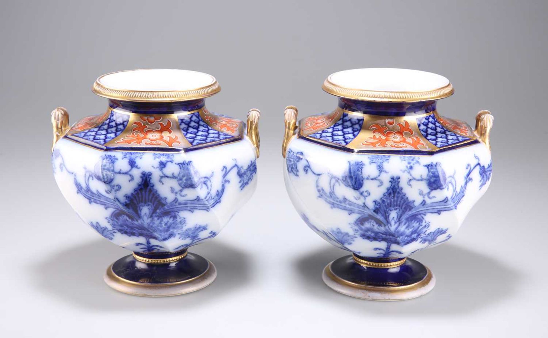 A PAIR OF LATE 19TH CENTURY JAMES MACINTYRE & CO BURSLEM AURELIAN WARE PEDESTAL VASES - Image 2 of 4