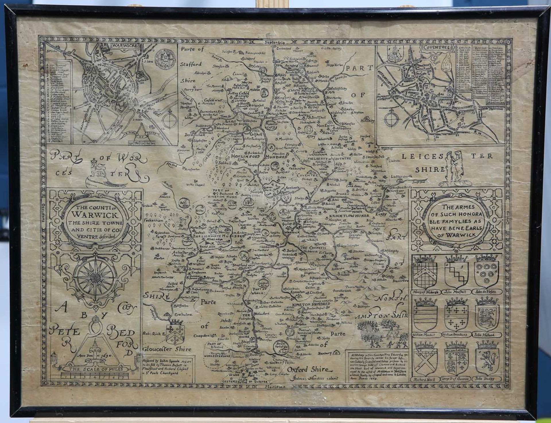 AFTER ROBERT MORDEN, MAP OF WARWICKSHIRE - Image 2 of 2