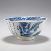 A CHINESE BLUE AND WHITE BOWL, LATE QING DYNASTY