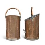 A GOOD PAIR OF VICTORIAN COPPER COAL SCUTTLES