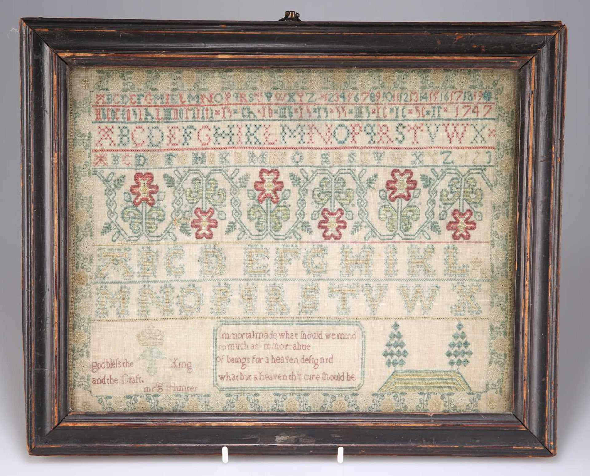 A MID-18TH CENTURY ALPHABET SAMPLER