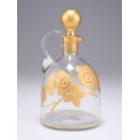 A LATE 19TH/EARLY 20TH CENTURY GILT GLASS DECANTER, POSSIBLY BACCARAT