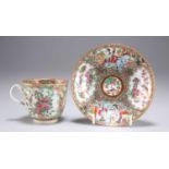 A 19TH CENTURY CHINESE FAMILLE ROSE CUP AND SAUCER