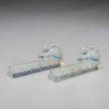 A PAIR OF JOBLINGS OPALIQUE GLASS PAPERWEIGHTS, CIRCA 1930S