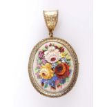 A MID-19TH CENTURY ITALIAN MICRO MOSAIC PENDANT/BROOCH