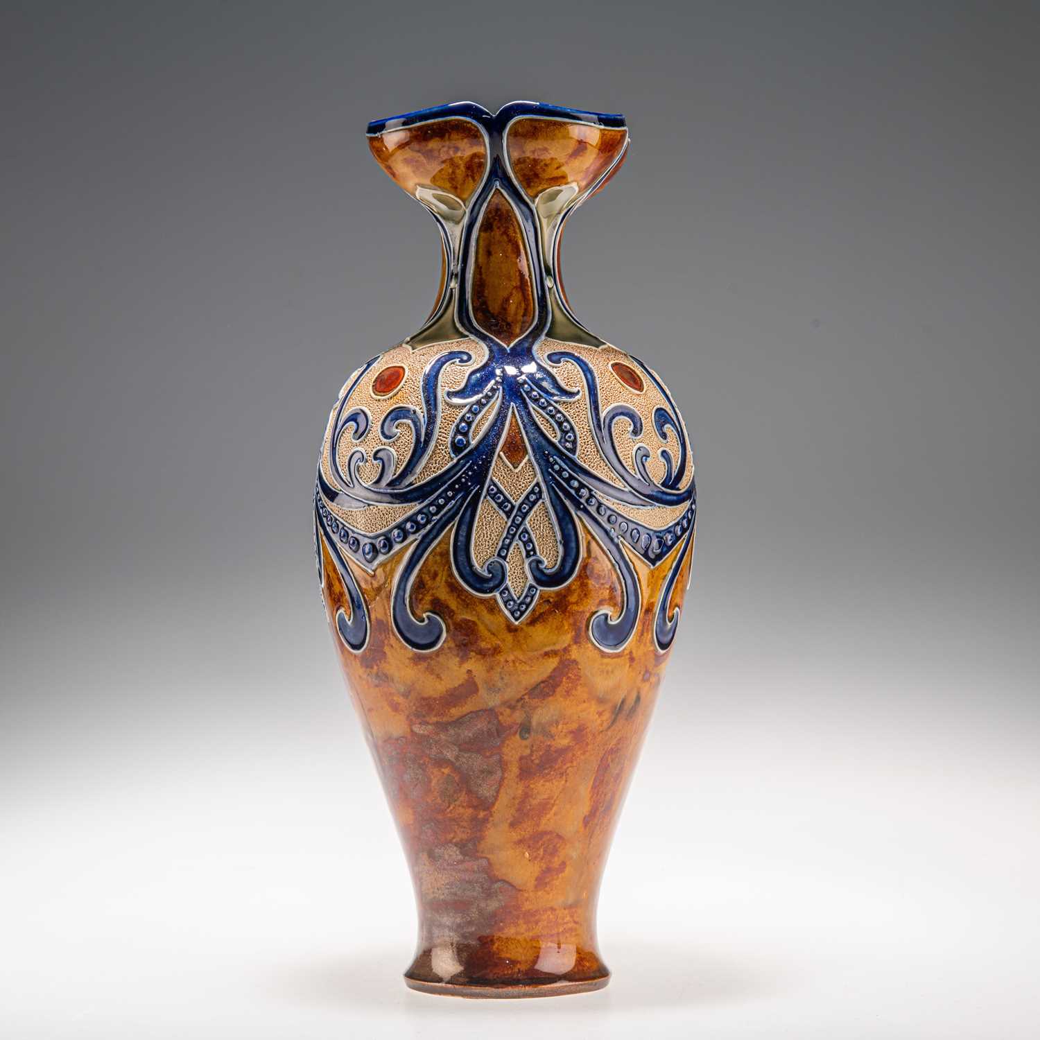 FRANK A. BUTLER FOR DOULTON LAMBETH, A LATE 19TH CENTURY STONEWARE VASE