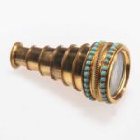 A VICTORIAN TURQUOISE-SET MONOCLE