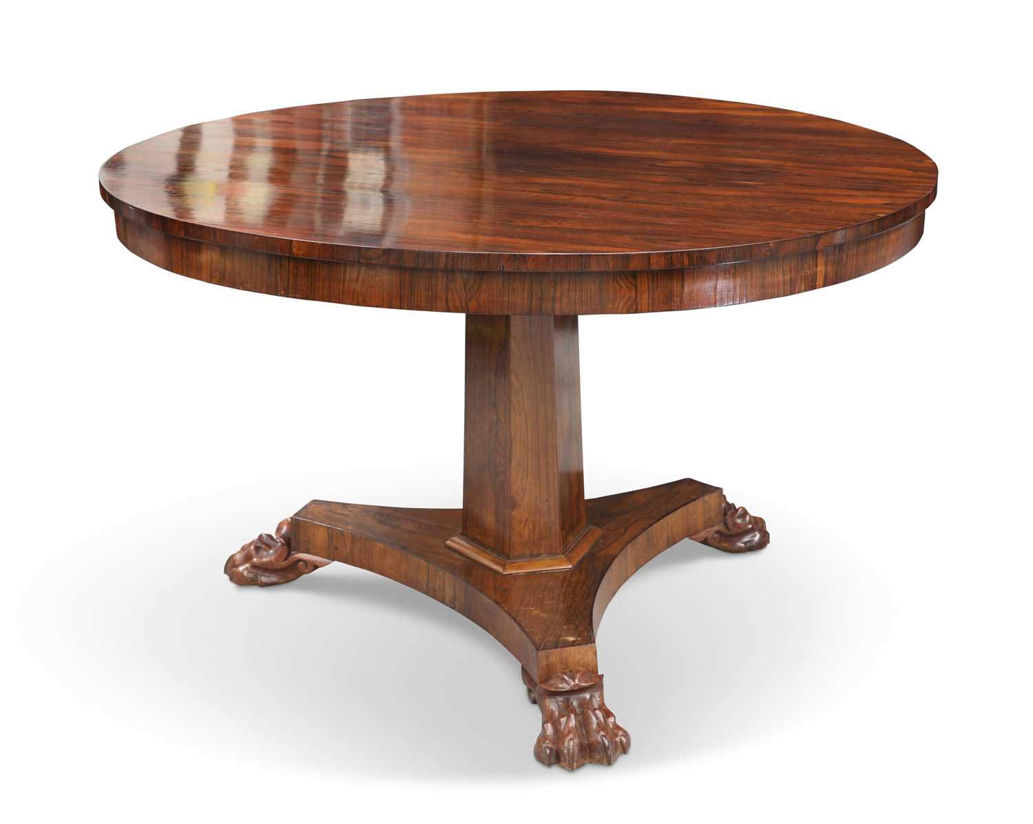 A WILLIAM IV ROSEWOOD TILT-TOP BREAKFAST TABLE