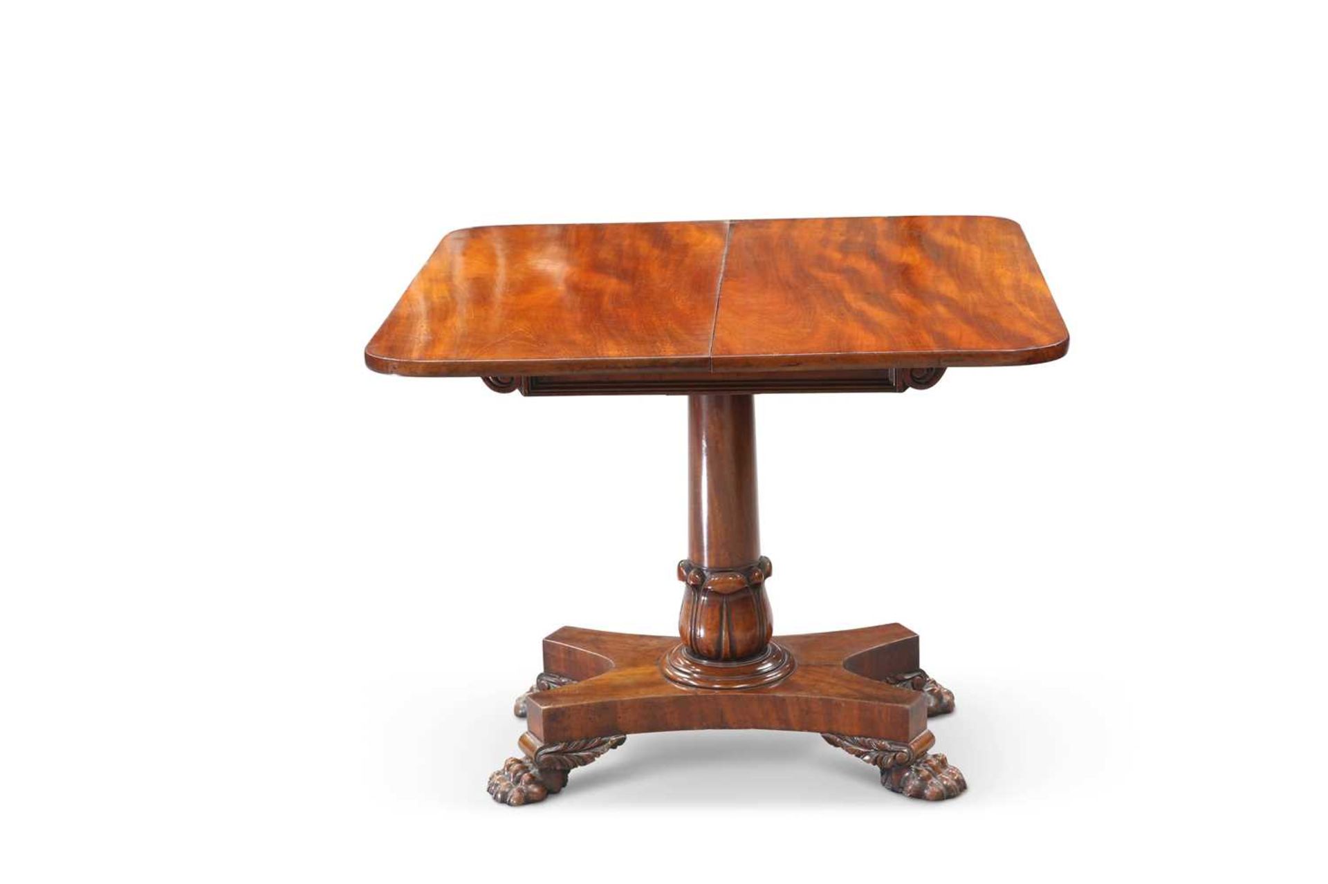 A WILLIAM IV MAHOGANY FOLDOVER TEA TABLE - Image 2 of 2