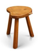 ROBERT THOMPSON OF KILBURN, A MOUSEMAN OAK MILKING STOOL