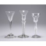 THREE 18TH CENTURY WINE GLASSES