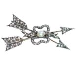 A LATE 19TH CENTURY NATURAL SALTWATER PEARL AND DIAMOND BROOCH