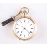 A GOLD FILLED OPEN FACED CHRONOGRAPH POCKET WATCH