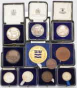 A GROUP OF SILVER AND BRONZE AGRICULTURAL PRIZE MEDALLIONS