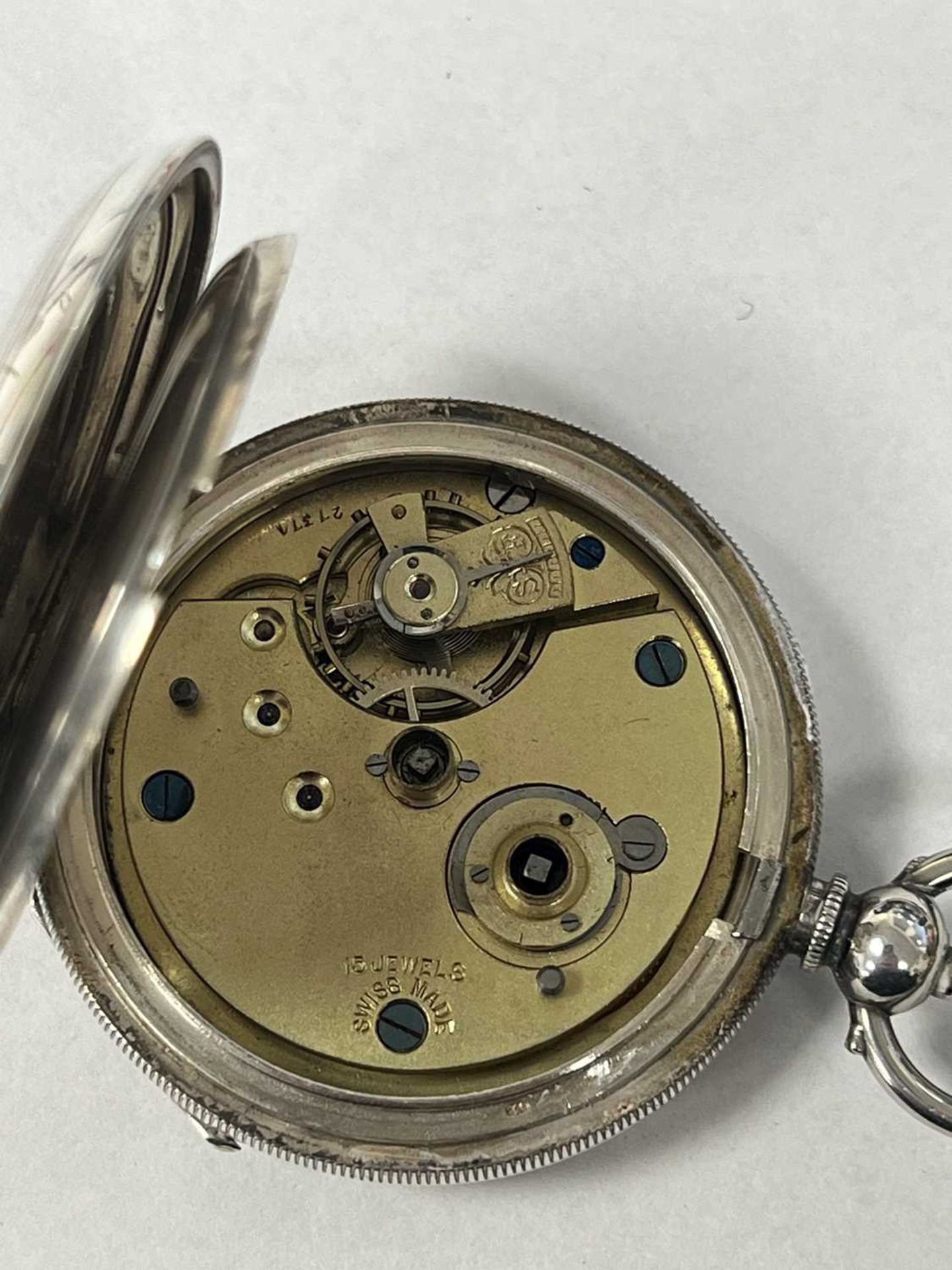 THREE SILVER OPEN FACE POCKET WATCHES - Image 5 of 5