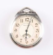 AN ART DECO WHITE GOLD FILLED WALTHAM COLONIAL POCKET WATCH