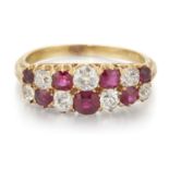 A LATE 19TH CENTURY RUBY AND DIAMOND RING