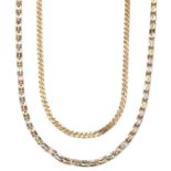 TWO 9 CARAT GOLD CHAIN NECKLACES