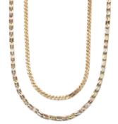 TWO 9 CARAT GOLD CHAIN NECKLACES