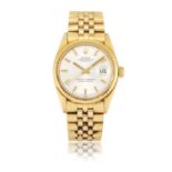 AN 18 CARAT GOLD ROLEX OYSTER DATEJUST BRACELET WATCH