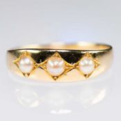 A LATE 19TH CENTURY SPLIT PEARL RING