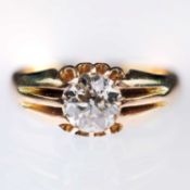 AN EARLY 20TH CENTURY SOLITAIRE OLD-CUT DIAMOND RING