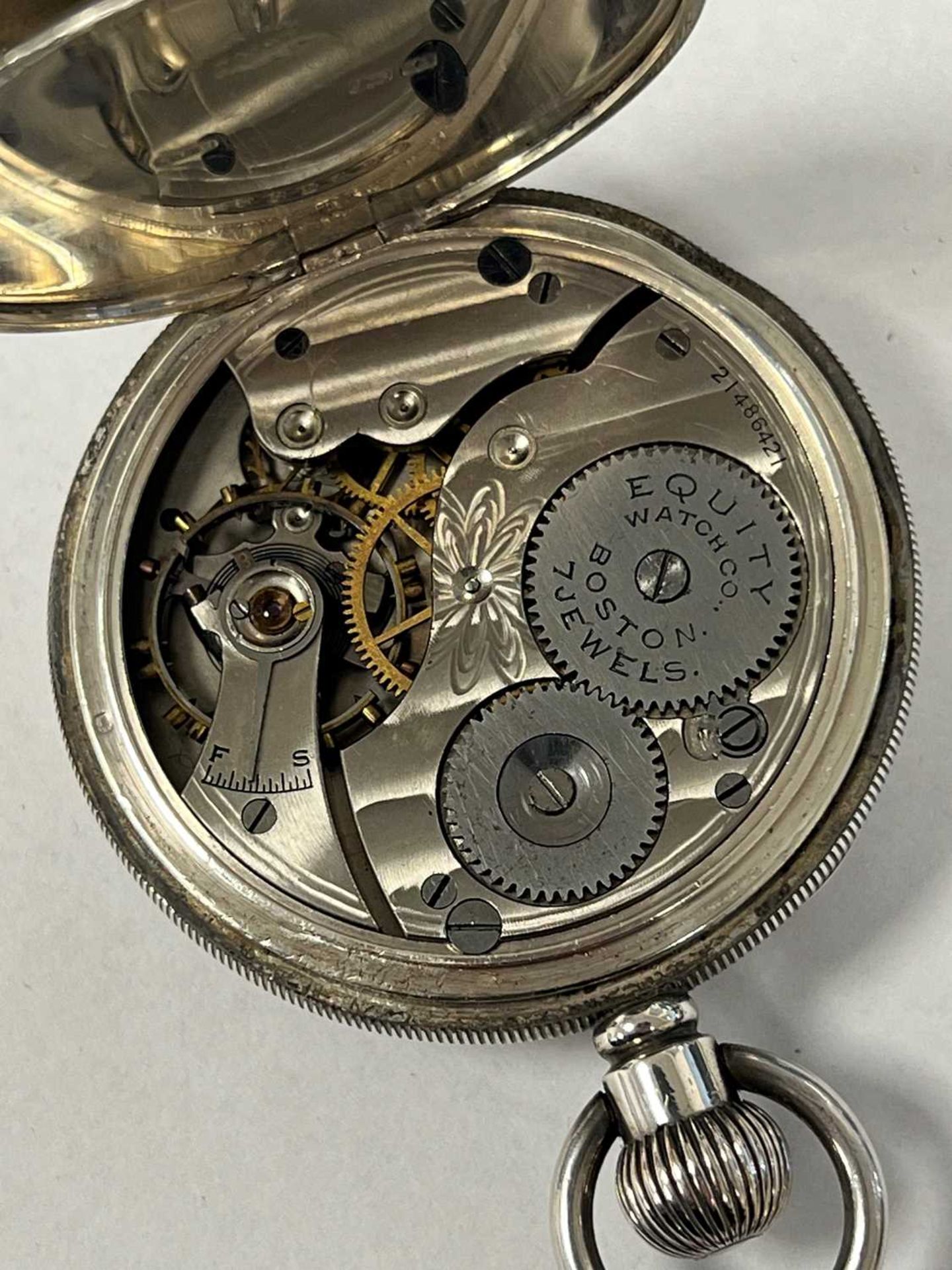 THREE SILVER OPEN FACE POCKET WATCHES - Image 3 of 5