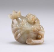 A CHINESE JADE POMEGRANATE CARVING
