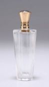 A 19TH CENTURY CONTINENTAL GOLD-TOPPED GLASS SCENT BOTTLE