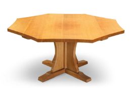 ROBERT THOMPSON OF KILBURN, A MOUSEMAN OAK OCTAGONAL DINING TABLE