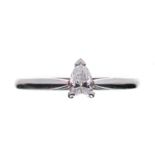 A PLATINUM SOLITAIRE PEAR-CUT DIAMOND RING