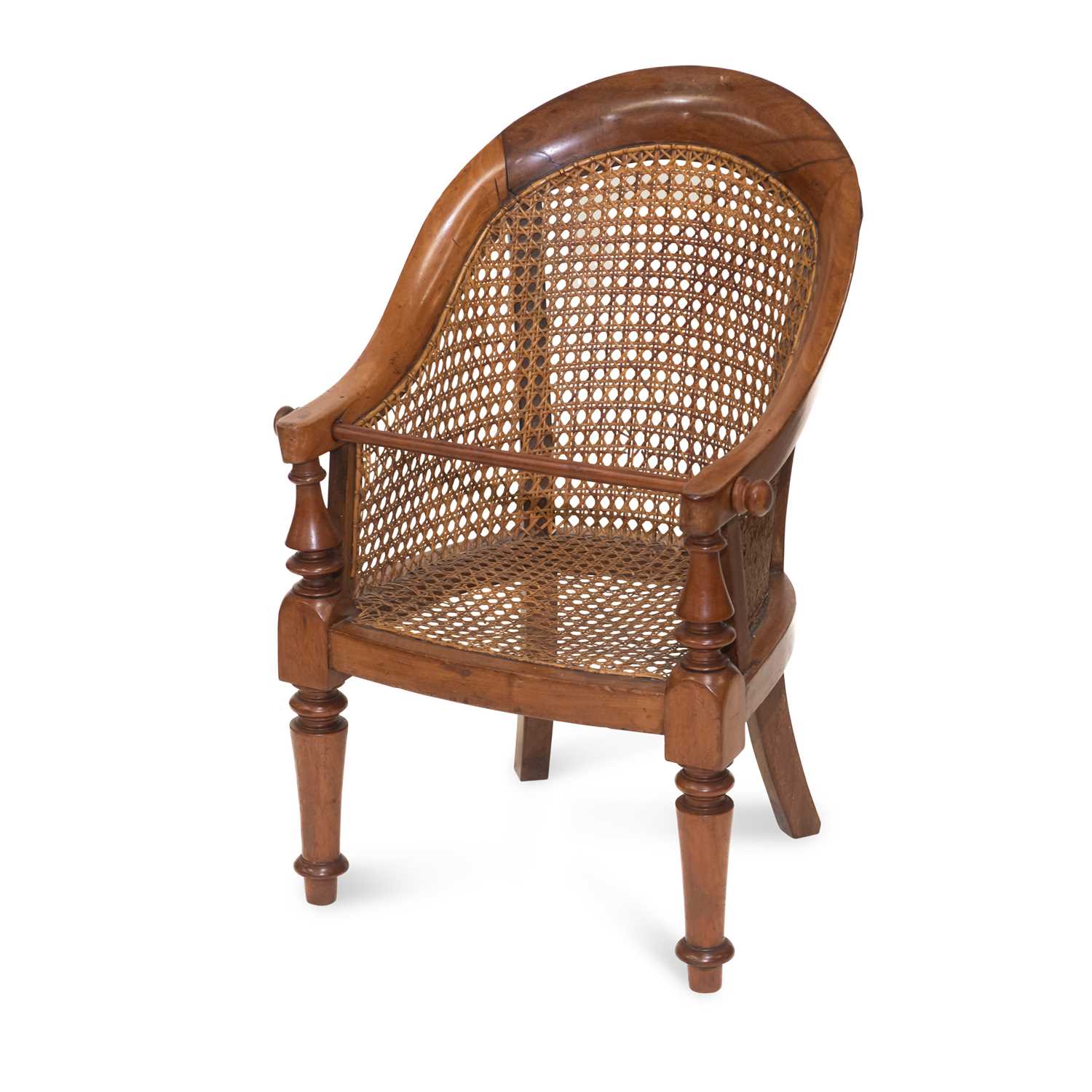 A LATE REGENCY MAHOGANY BERGÈRE CHILD'S CHAIR