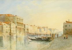 RICHARD HENRY WRIGHT (1857-1930) 'VIEW OF THE GRAND CANAL, VENICE' AND 'BRUGES CANAL'