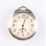 AN ART DECO WHITE GOLD FILLED WALTHAM COLONIAL POCKET WATCH