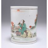 A CHINESE FAMILLE VERTE BRUSHPOT