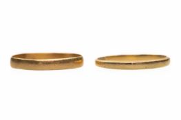 TWO 22 CARAT GOLD BAND RINGS