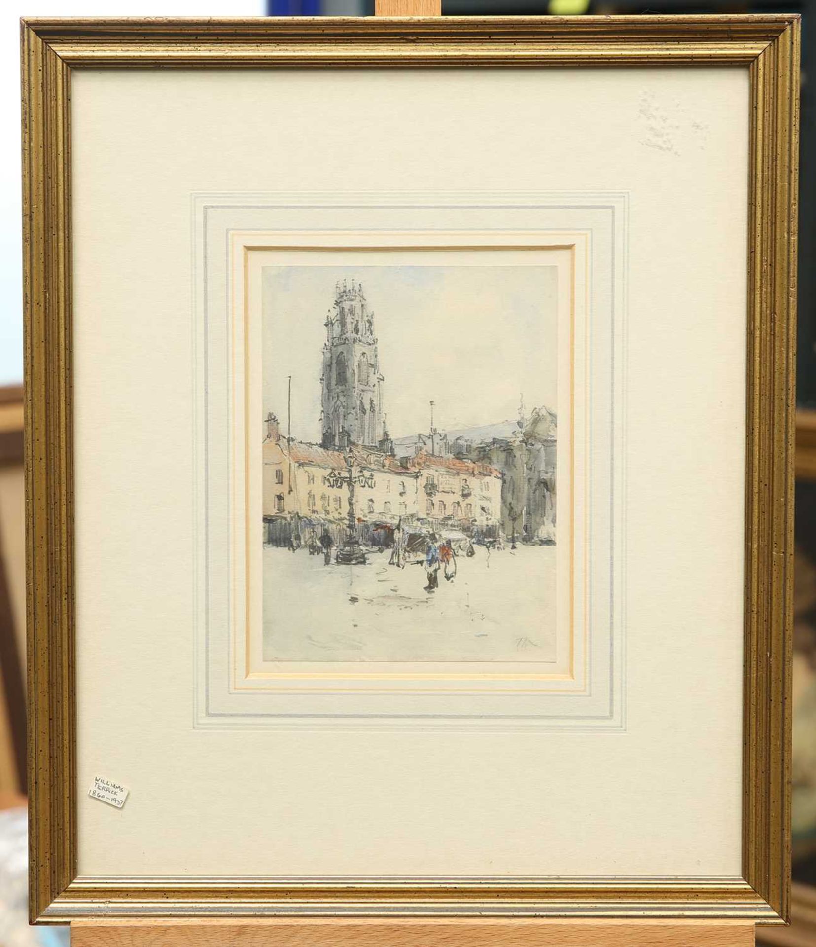 JOHN TERRICK WILLIAMS RA, RI, ROI (1860-1936) A MARKET SQUARE - Bild 2 aus 2