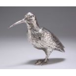 A CONTINENTAL SILVER MODEL OF A SNIPE