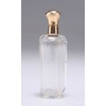 A 19TH CENTURY CONTINENTAL GOLD-TOPPED GLASS SCENT BOTTLE